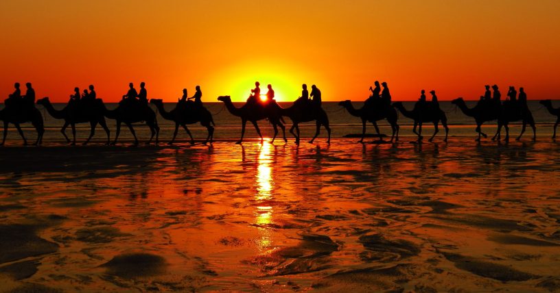 silhouette-people-beach-sunset